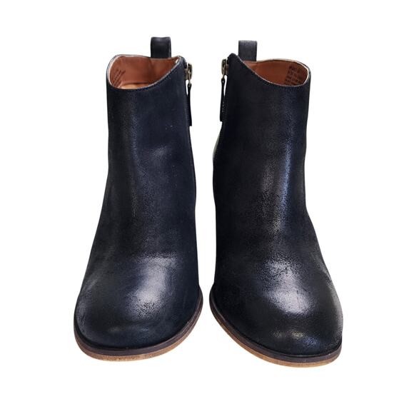 BP Womens Lance Booties Size 8.5 Black Distressed Leather Block Heel Westerm - Picture 4 of 10